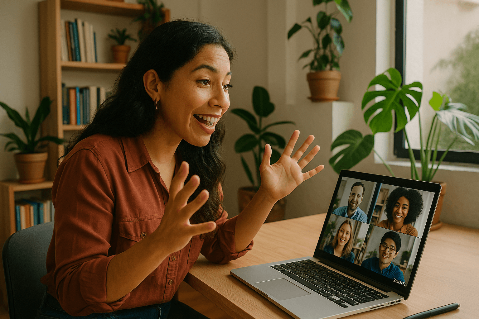 LatAm operations manager in a cross-functional video call with a US team